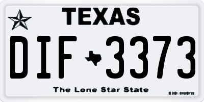TX license plate DIF3373