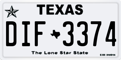 TX license plate DIF3374