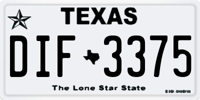 TX license plate DIF3375
