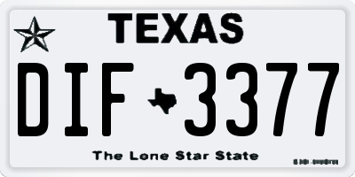 TX license plate DIF3377