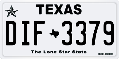 TX license plate DIF3379