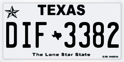 TX license plate DIF3382