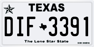 TX license plate DIF3391