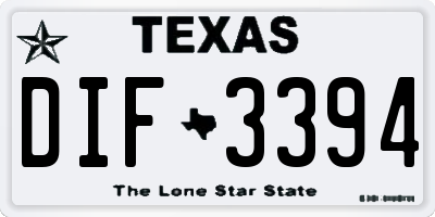 TX license plate DIF3394