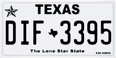 TX license plate DIF3395