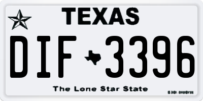 TX license plate DIF3396
