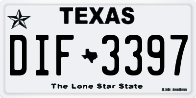TX license plate DIF3397