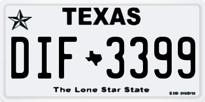 TX license plate DIF3399