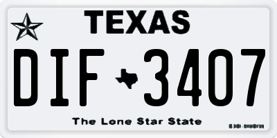 TX license plate DIF3407