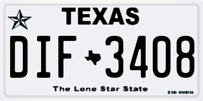 TX license plate DIF3408