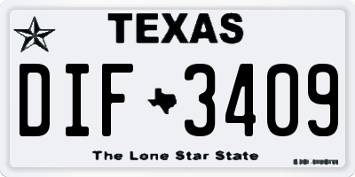 TX license plate DIF3409