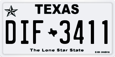 TX license plate DIF3411
