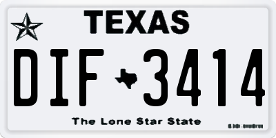 TX license plate DIF3414
