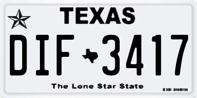 TX license plate DIF3417