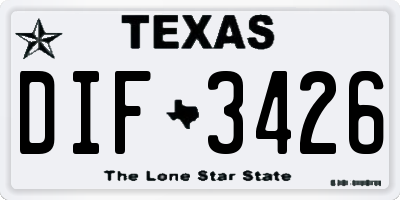 TX license plate DIF3426