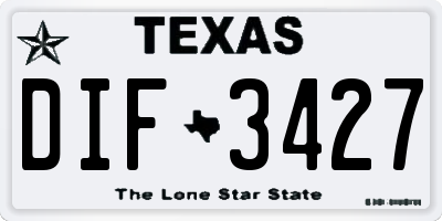 TX license plate DIF3427