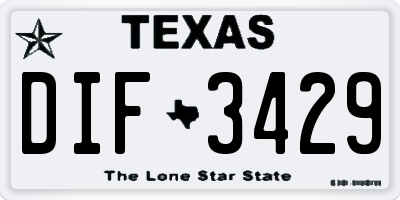 TX license plate DIF3429