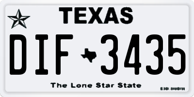TX license plate DIF3435