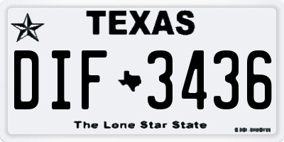 TX license plate DIF3436