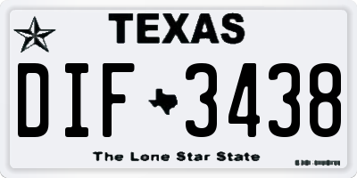 TX license plate DIF3438