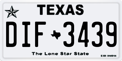 TX license plate DIF3439