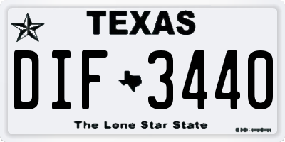 TX license plate DIF3440