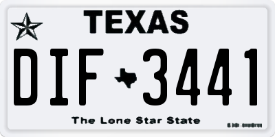 TX license plate DIF3441