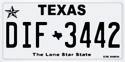 TX license plate DIF3442