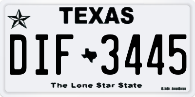 TX license plate DIF3445