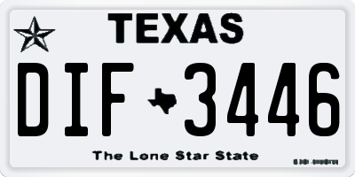 TX license plate DIF3446