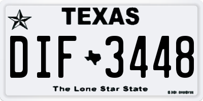 TX license plate DIF3448