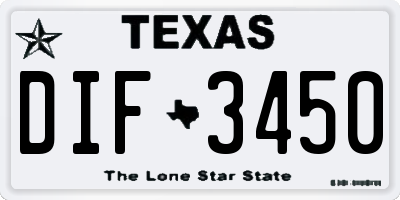 TX license plate DIF3450