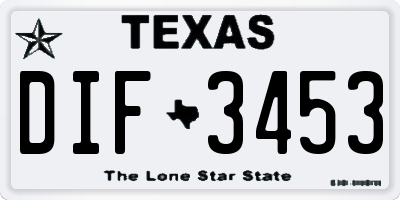 TX license plate DIF3453