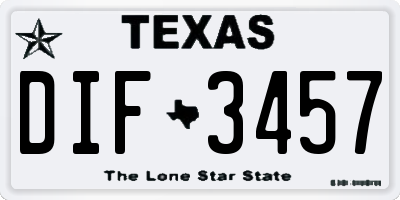 TX license plate DIF3457