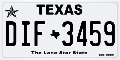 TX license plate DIF3459