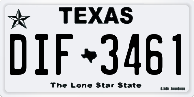 TX license plate DIF3461