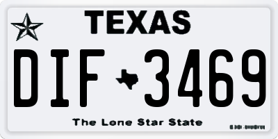 TX license plate DIF3469