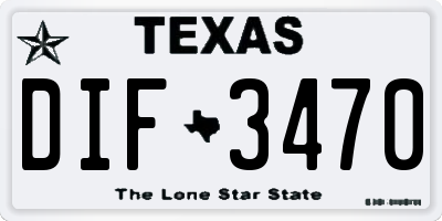TX license plate DIF3470