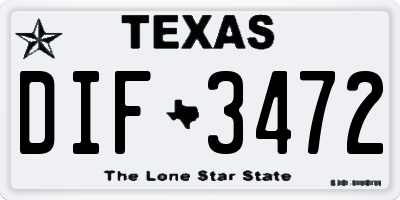 TX license plate DIF3472