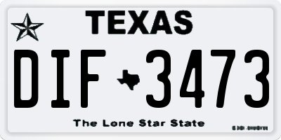 TX license plate DIF3473