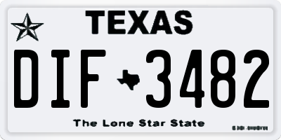 TX license plate DIF3482