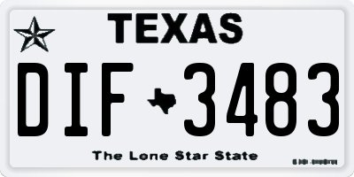 TX license plate DIF3483