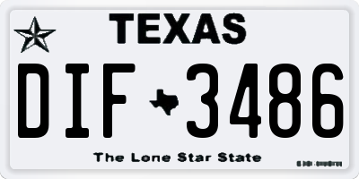 TX license plate DIF3486