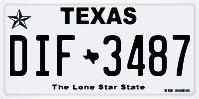 TX license plate DIF3487