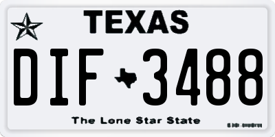 TX license plate DIF3488