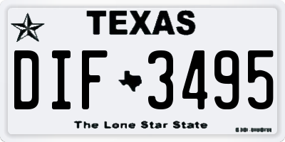 TX license plate DIF3495