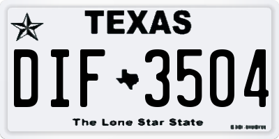TX license plate DIF3504