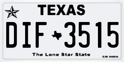 TX license plate DIF3515