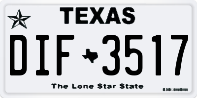 TX license plate DIF3517