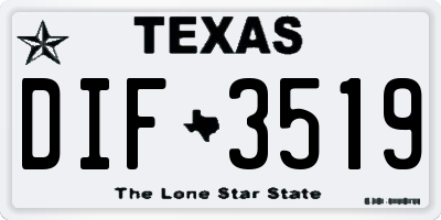 TX license plate DIF3519
